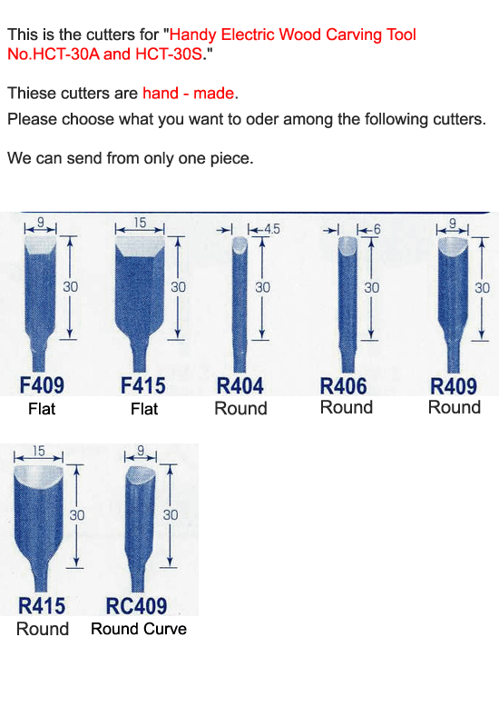 A replaceable hand-made blade for No.No.HCT-30A and HCT-30S "Weight 50g"