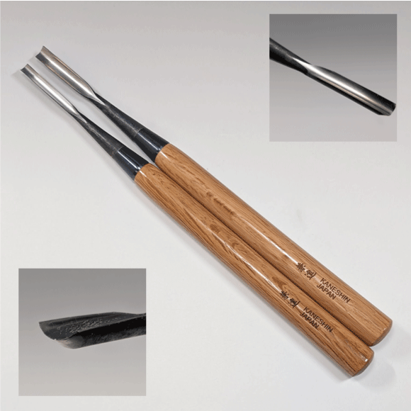 Bonsai long chisel - White steel -  "Length 300mm "  6mm  No.657 /  9mm  No.658