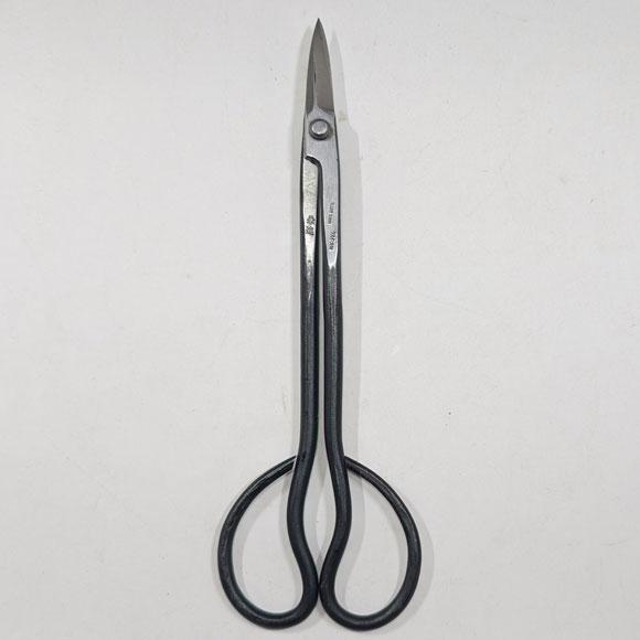 All hand-made bonsai trimming Scissors with Shinogi - white steel - (KANESHIN) " Length 205mm" No.301